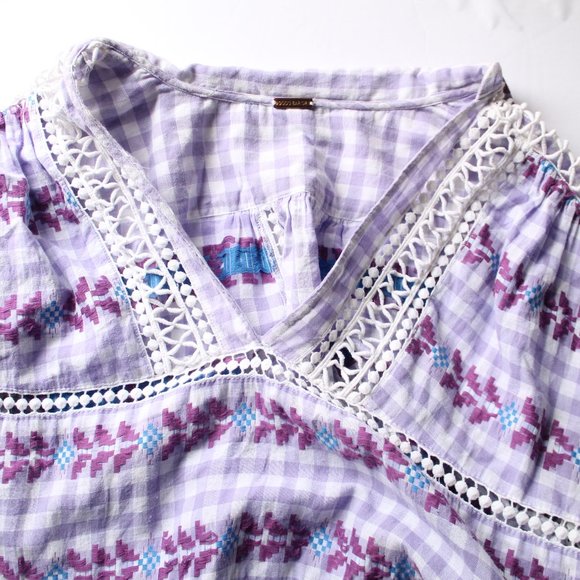 Dodo Bar Or Gingham Check Cotton Jacquard Maxi Dress Size Small - Picture 9 of 13